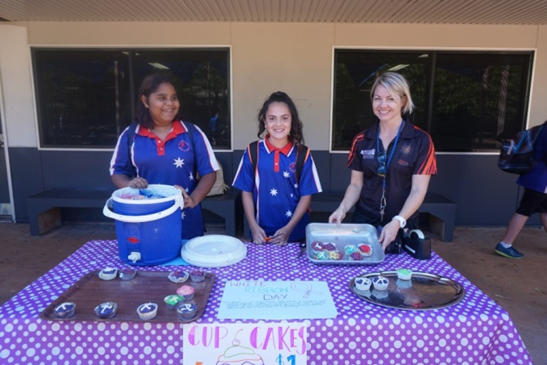 Girls at cupcake stall