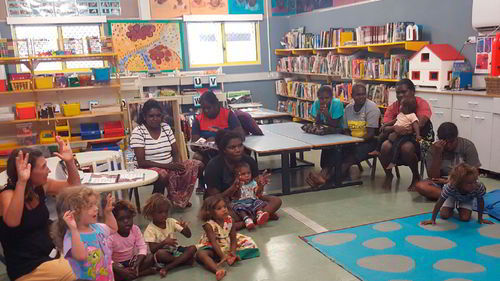 Children playing in a classroom