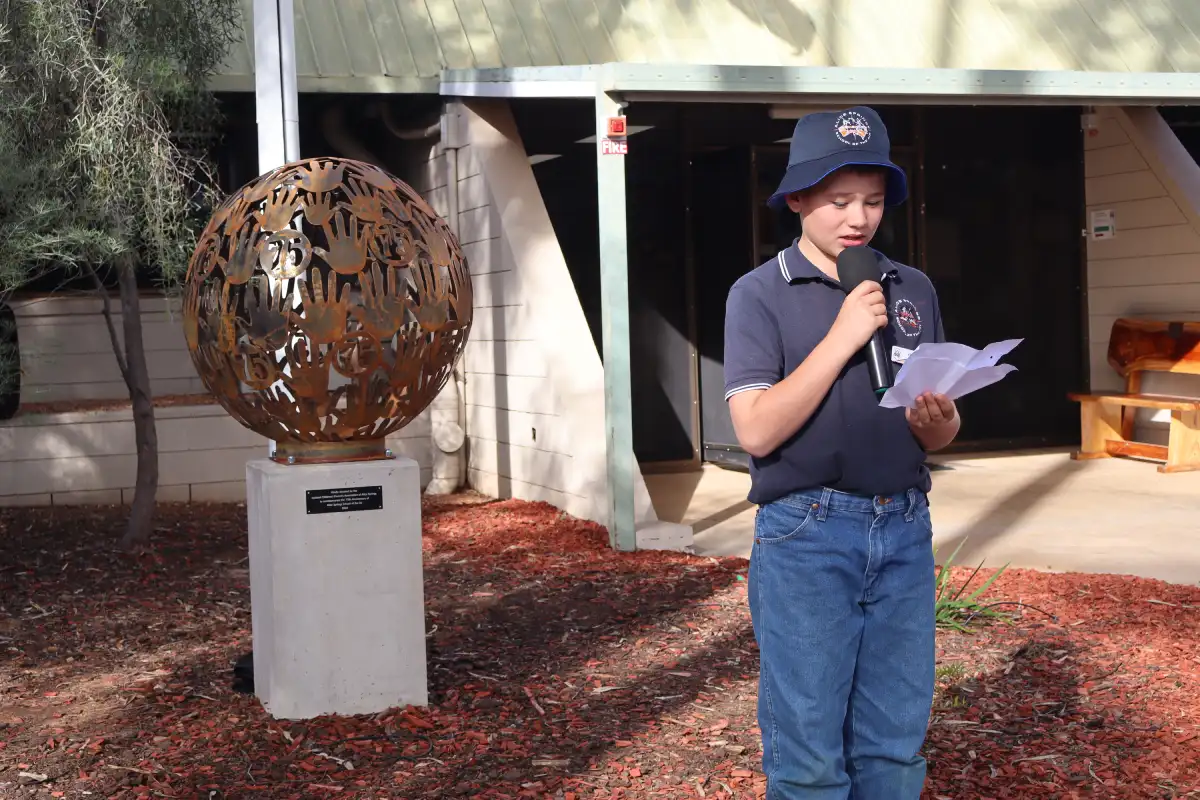 Student giving a speech